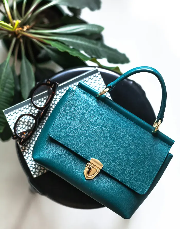 Leather top-handle bag, 1990s
